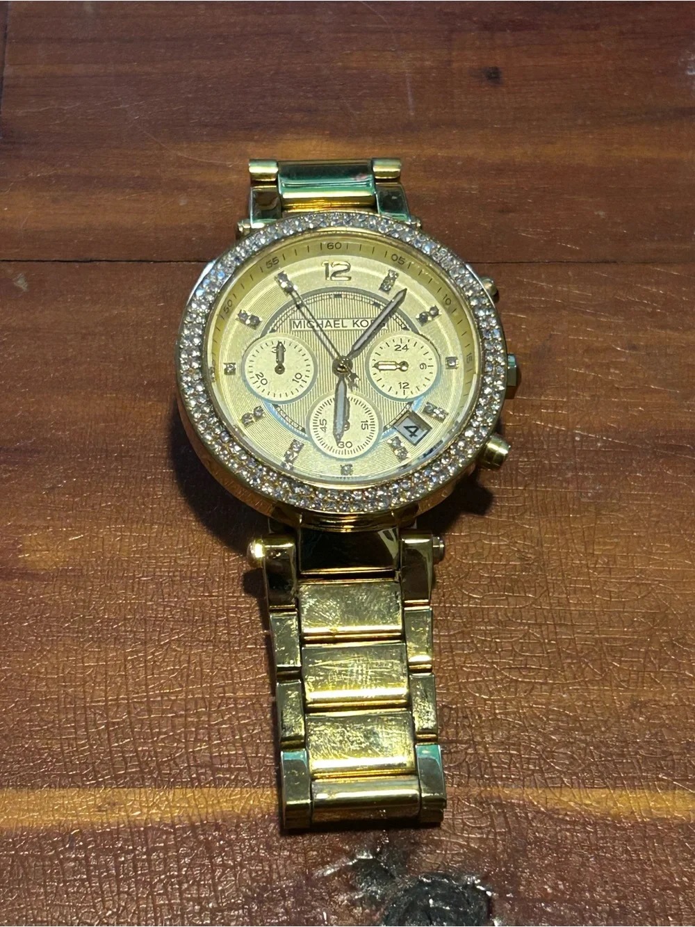 Michael Kors Parker MK5354 women's chronograph watch  gold-tone w/ box